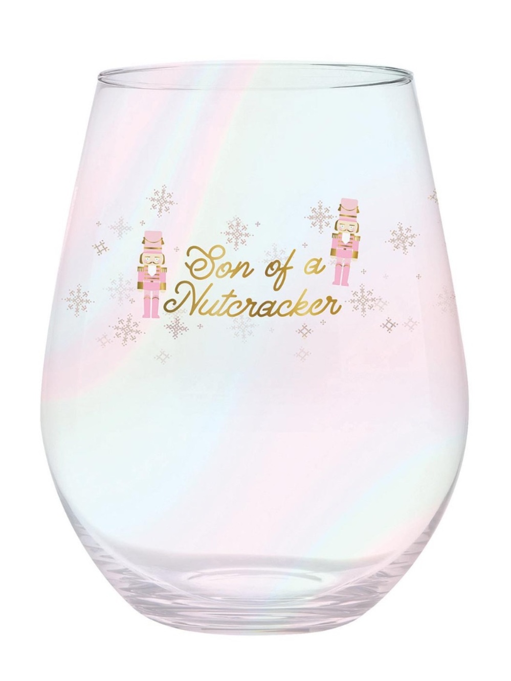 Son of a Nutcracker Pink & Gold Stemless Wine Glass - 20oz